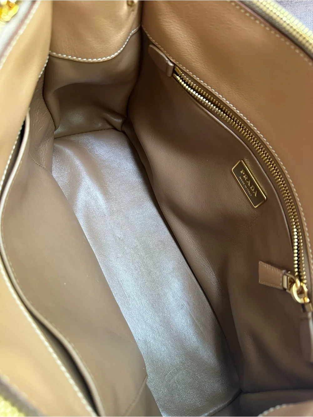 Prada Tan Leather Large Galleria Satchel in Soft Calfskin Leather